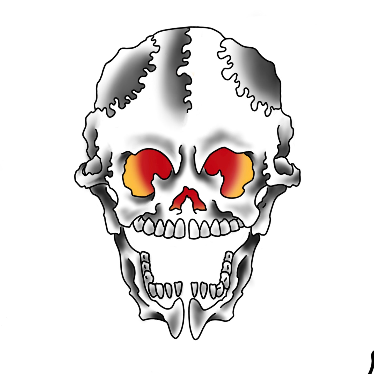 front facing Japanese skull