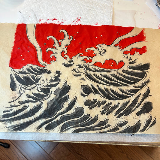 High energy water - original fine art painting by John Biswell