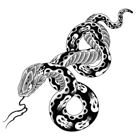 asian snake w/ skull markings