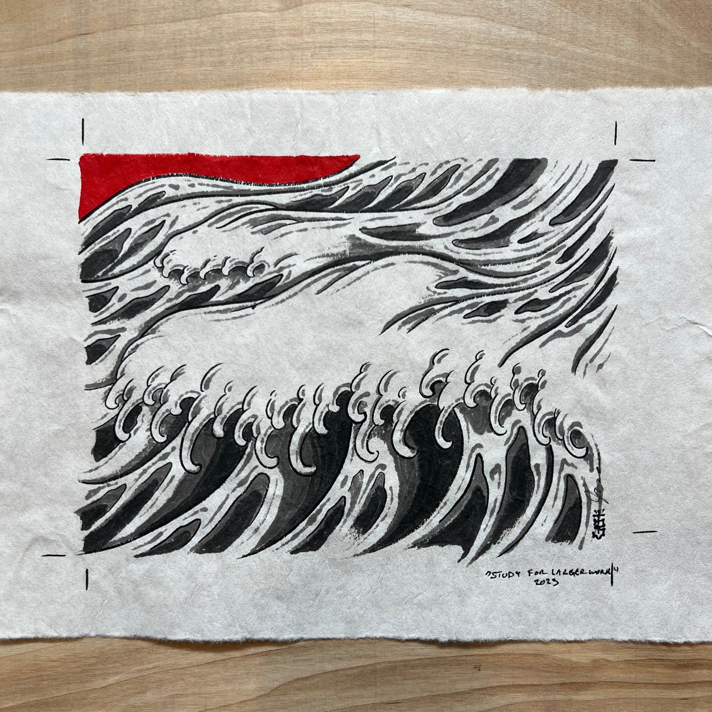 Wave Study 2 -Original Art by John Biswell